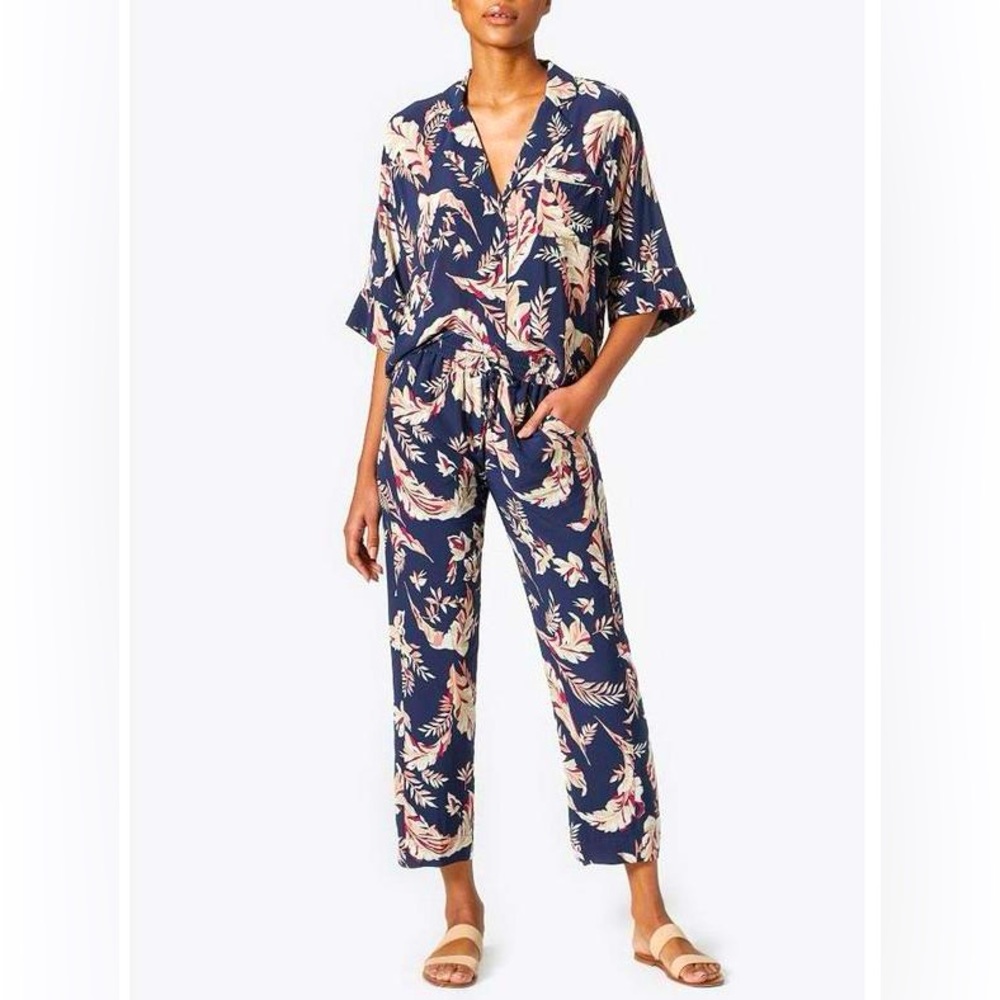 Joie Desmonda camp shirt and matching pant set size small